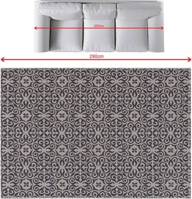 Koberec Modern Etno pieskovo antracitový, 200x290cm