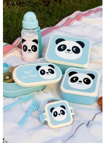 Modrá detská fľaša so slamkou Rex London Miko The Panda, 500 ml