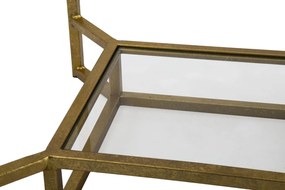 Odkladací stolík Dvojitý 47 cm zlatý/mramor