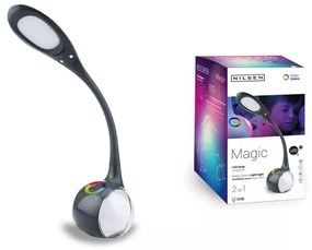 Dotyková stmievateľná stolná lampa Magic 1 RGB Nilsen LED GRAY US012