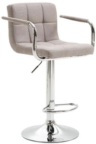 Barová stolička LEORA 2 NEW — ekokoža/chróm, viac farieb Šedohnedá