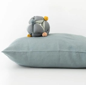 Detská modrá ľanová obliečka na vankúš Linen Tales Nature, 40 x 60 cm