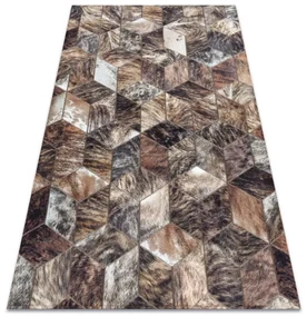 Koberec PATCHWORK 21715 hnedý - imitácia kože krava