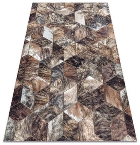 Koberec PATCHWORK 21715 hnedý - imitácia kože krava