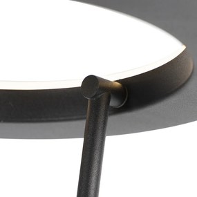 Moderná stojaca lampa čierna vrátane LED s ramenom na čítanie - Divine