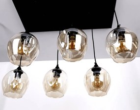 Candellux Čierno-hnedý závesný luster Aspa pre žiarovku 6x E27 36-00620