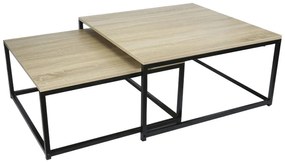 Konferenčný stolík (2 ks) Kastler New Typ 1 - dub sonoma / čierna