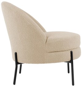 Béžové kreslo z textílie buklé Noble - Leitmotiv