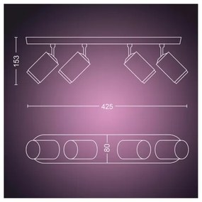 Philips - LED RGBW Stmievateľné bodové svietidlo Hue FUGATO 4xGU10/4,2W/230V biela