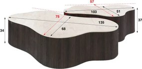 Konferenčný stôl 57-04D Ceramo 2-set 3D ceramik Taj Mahal  - Komfort-nábytok