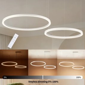 Brilagi - LED Stmievateľný luster na lanku PORTOFINO LED/98W/230V biely + diaľkové ovládanie