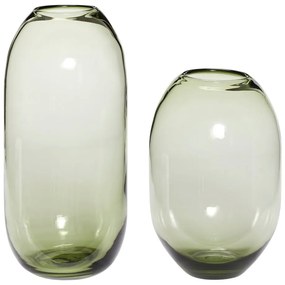 Zelené sklenené ručne vyrobené vázy v súprave 2 ks (výška 38 cm) Moss – Hübsch