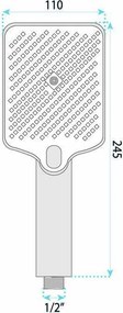 Rea JS-031, ručná sprchová hlavica, 4 funkcie, zlatá lesklá, REA-03904