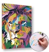 Maľovanie podľa čísel FAREBNÝ LEV – nízka náročnosť