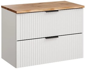 Závesná skrinka Casad Nature s doskou 80 cm biela/dub wotan