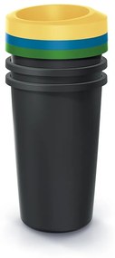 Set košov na triedený odpad, okrúhle, 3 x 25 l, farebná