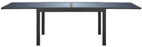 Rozkladací stôl so sklenenou doskou sivý