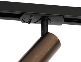 Moderný koľajnicový systém s 5 reflektormi tmavá bronz 1-fázový GU10 35 mm - Iconic Jeana Luxe