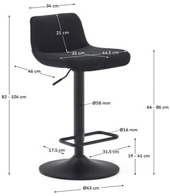 Čierne barové stoličky v súprave 2 ks 103 cm Zenda – Kave Home