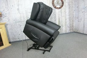 (3652) ROYAL Masážne elektrické relaxačné TV kreslo čierne