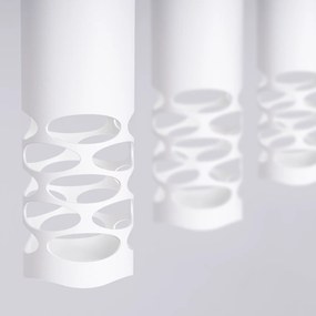 Závesné svietidlo Liro, 3x biele kovové tienidlo