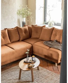 Menčestrová rozkladacia rohová pohovka v tehlovej farbe (pravý roh) Lazy Lukka – Miuform