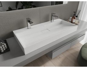Mexen Ava, umývadlo na dosku z konglomerátu 2/O 100 x 46 cm, biela, 23011002