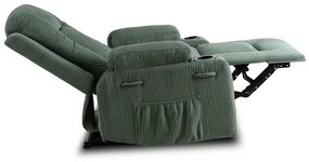 Masážne polohovateľné kreslo ARIEN zelený manšester - vintino.sk