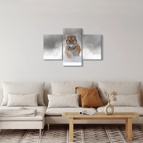 Obraz bežiaceho tigra v snehu (90x60 cm)