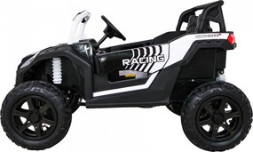 Ramiz Silná pretekárska štvorkolka pre 2 deti Biela + Bezkartáčový motor + Nafukovacie kolesá + LED zvuk