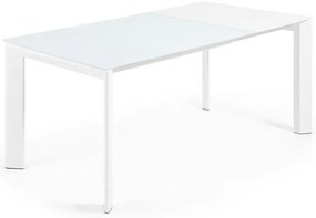 Rozkladací jedálenský stôl s prídavnou doskou so sklenenou doskou 80x120 cm Axis – Kave Home
