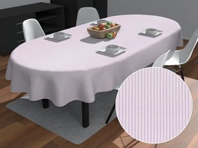 Biante Dekoračný oválny obrus Leona LN-160 Svetlo fialové pásiky na bielom 130x160 cm