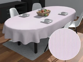 Biante Dekoračný oválny obrus Leona LN-160 Svetlo fialové pásiky na bielom 130x220 cm
