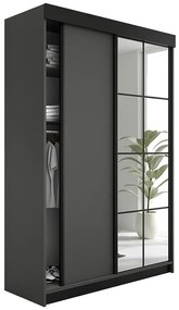 Skriňa Lamaro 138 grafit antracit + čierne vložky