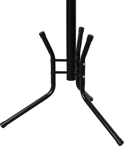 Štýlový kovový vešiak, stojan na kabáty s 12 háčikmi, čierny