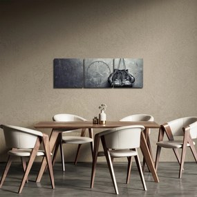Obraz boxerských rukavíc (s hodinami) (90x30 cm)