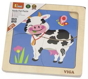 Drevené puzzle pre najmenších 4 ks Kravička