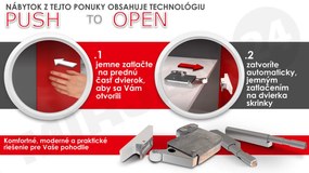 Nočný stolík Aurelius-AR04 AR07 (biela + biela lesklá + prírodná). Vlastná spoľahlivá doprava až k Vám domov. 1121780