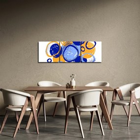Obraz - Svetlý motív s kruhmi (s hodinami) (90x30 cm)