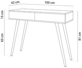 KONZOLA KATHLEEN KAŠMÍR LESKLÝ NA ZLATÝCH NOŽIČKÁCH