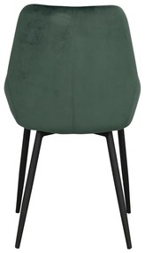 Tmavozelené zamatové jedálenské stoličky v súprave 2 ks Sierra - Rowico