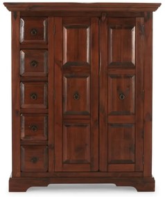 furniture-nabytek.cz - Masívna komoda Highboard Catana z borovice, hnedá, lakovaná – 107×45×130 cm