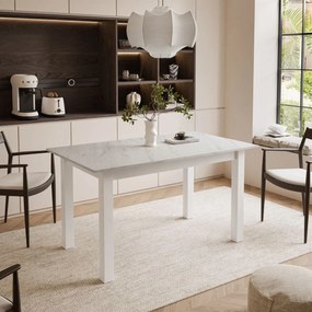 ROZKLADACÍ JEDÁLENSKÝ STÔL DANILO MRAMOR LEVANTO + BIELE NOHY 140 / 195 cm