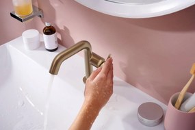 Hansgrohe Tecturis S, páková umývadlová batéria 110 Fine CoolStart EcoSmart+ s odtokovou súpravou, kartáčovaný bronz, HAN-73320140