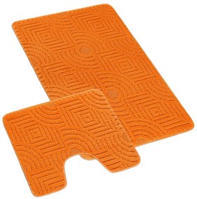 Kúpeľňová a WC predložka bludisko oranžové 60x100+60x50cm