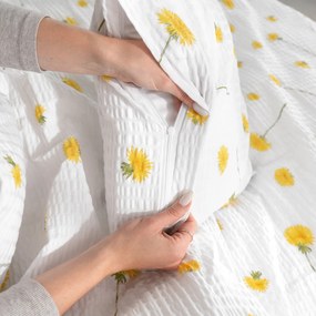 Goldea krepové posteľné obliečky - púpavy 140 x 200 a 70 x 90 cm