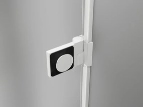 Mexen Lunar-B, Otočné ľavé sprchové dvere 115 cm, 8mm číre sklo, biely profil, 832S-115-050-20-00-L