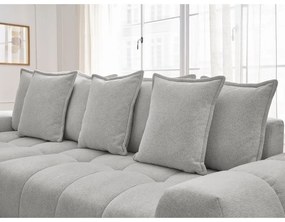 Svetlosivá ženilková rozkladacia/s úložným priestorom rohová pohovka (ľavý roh/s leňoškou) Everest – Bobochic Paris