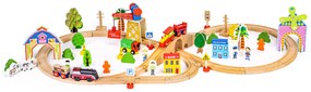 ECOTOYS Drevená vláčiková dráha 74 dielov