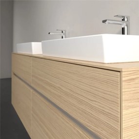 VILLEROY &amp; BOCH Collaro závesná skrinka pod dve umývadlá na dosku, 4 zásuvky, s LED osvetlením, 1600 x 500 x 548 mm, Nordic Oak, C024B0VJ